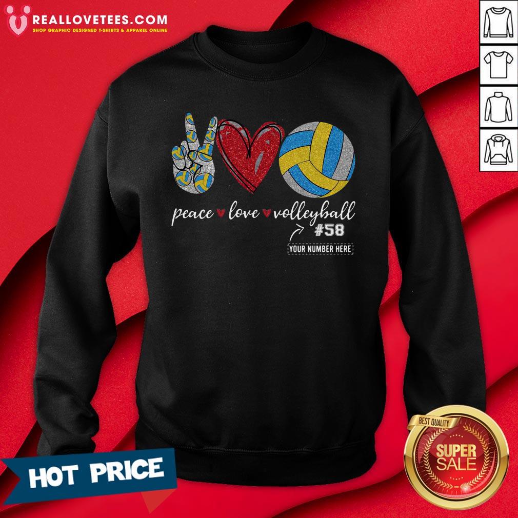 Premium Peace Love Volleyball 58 Shirt - Image 3