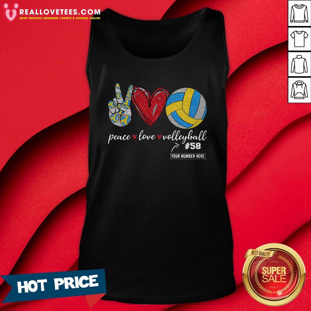Premium Peace Love Volleyball 58 Shirt - Image 2