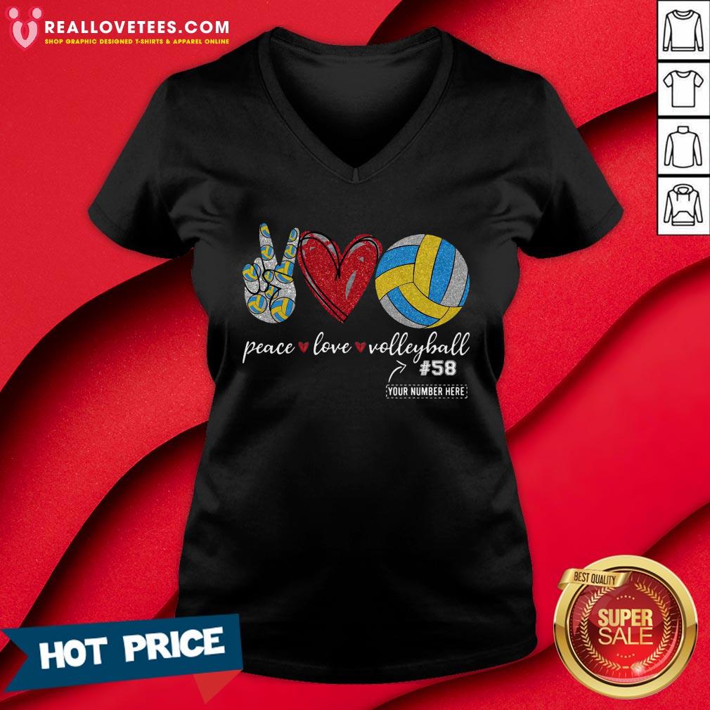 Premium Peace Love Volleyball 58 Shirt - Image 5