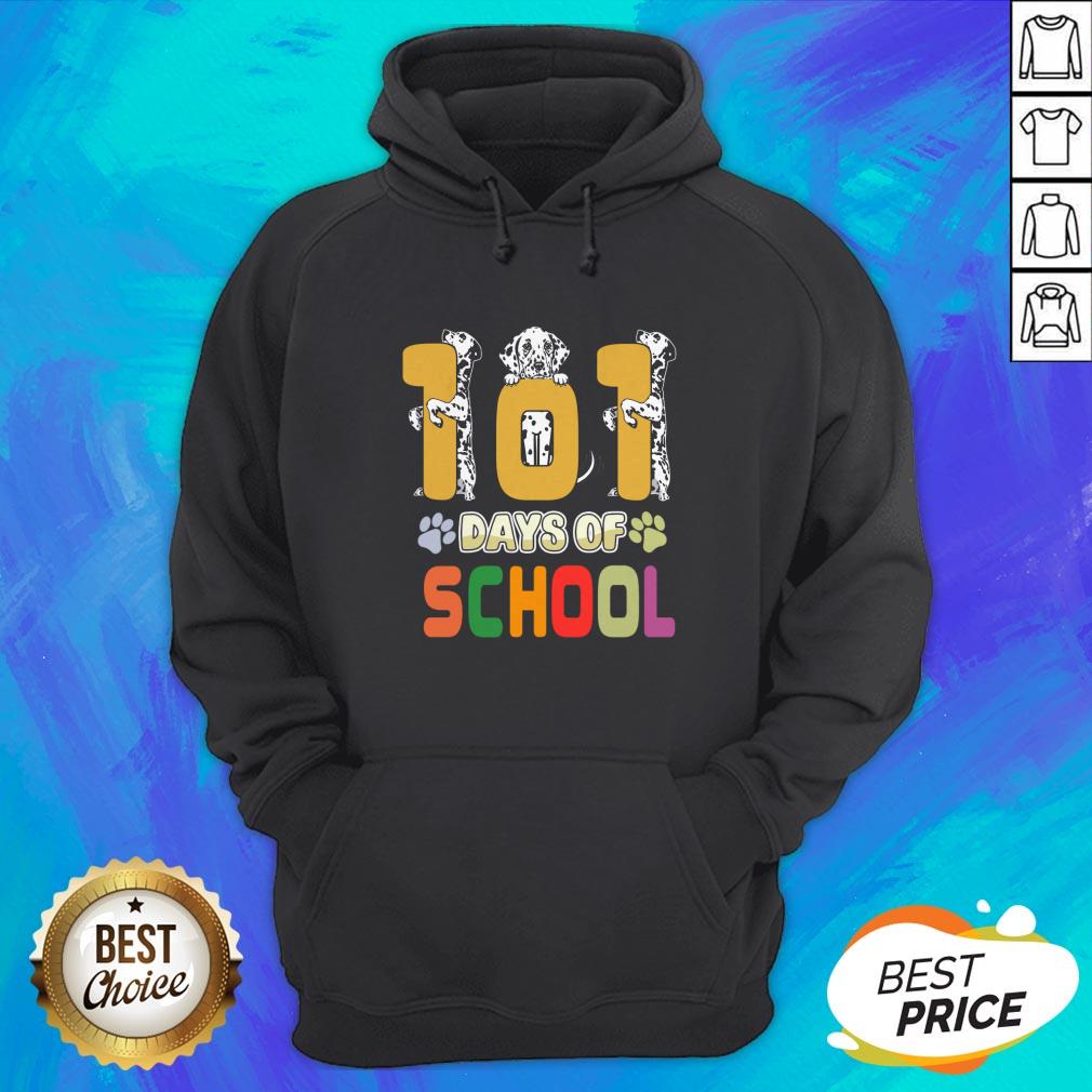101 Days Of School Dalmation Dog Teachers Gift T-Shirt - Image 4