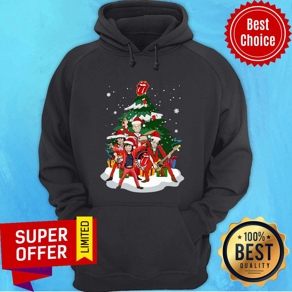 Nice Santa The Rolling Stones Play Music Christmas Shirt - Image 2