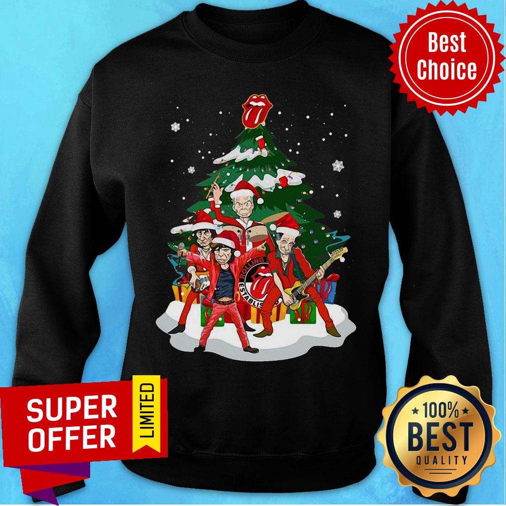 Nice Santa The Rolling Stones Play Music Christmas Shirt - Image 5