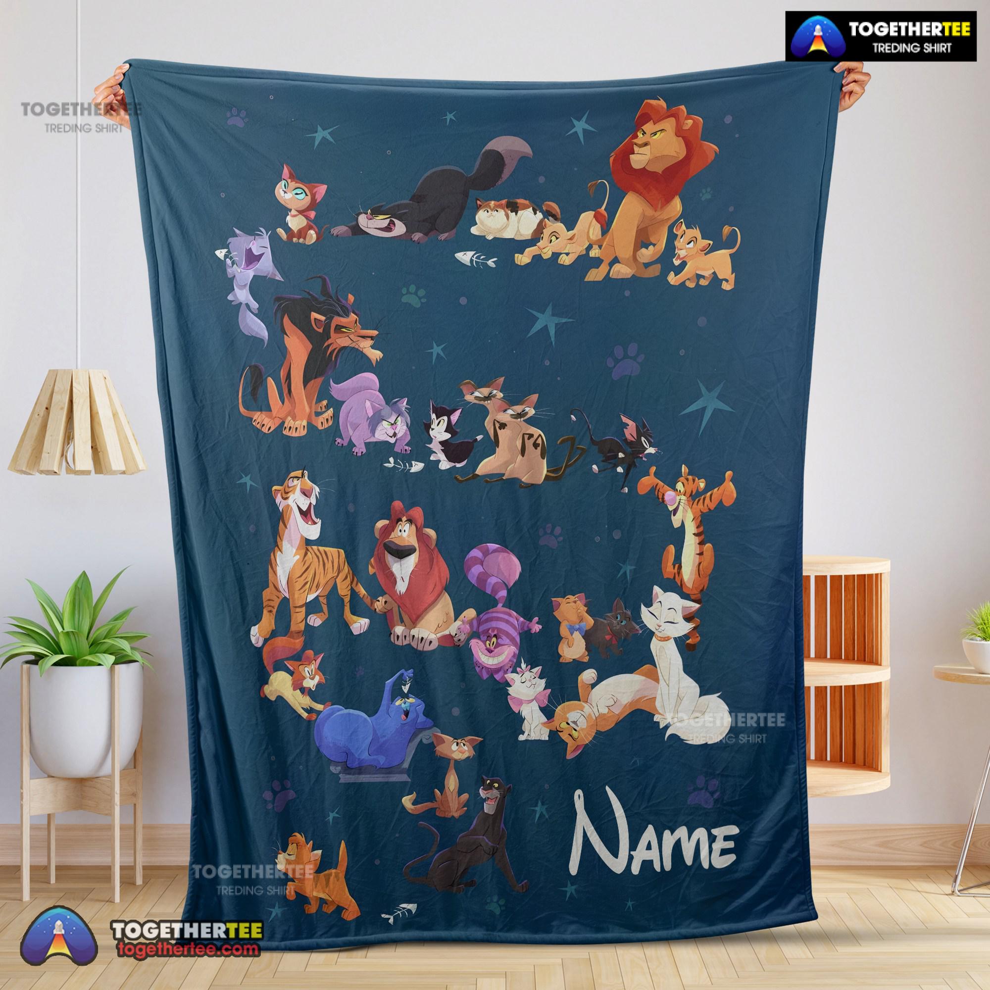 Official Disney Cartoon All Cats Character Blanket Fleece Customized Blanket