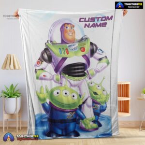 Official Disney Pixar Buzz Lightyear And The Little Green Men Fleece Customized Blanket