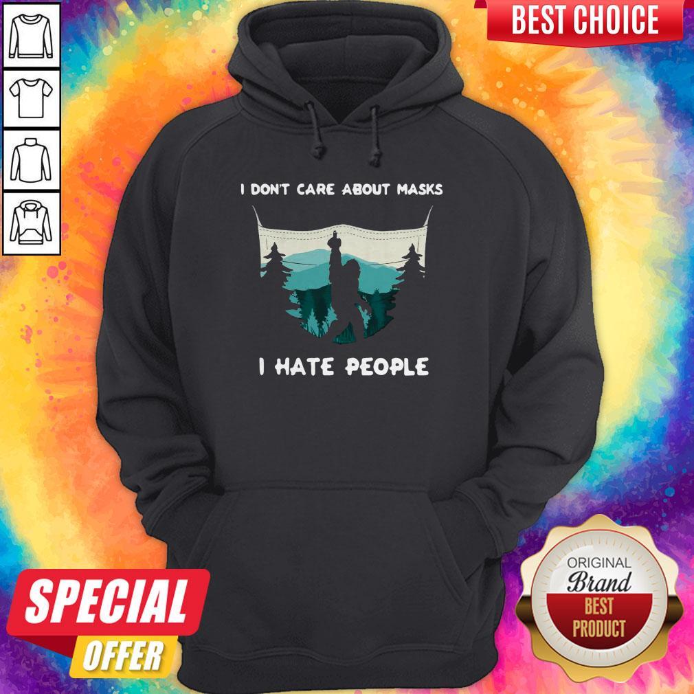I Don'T Care About Masks I Hate People Face Mask Bigfoot Shirt - Image 5