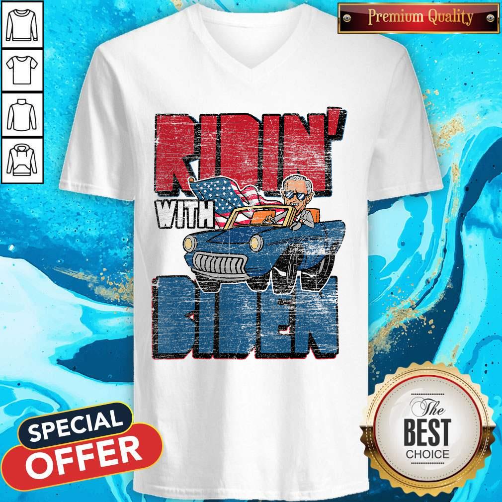 Nice Ridin With Biden Driver Car American Flag Shirt - Image 2