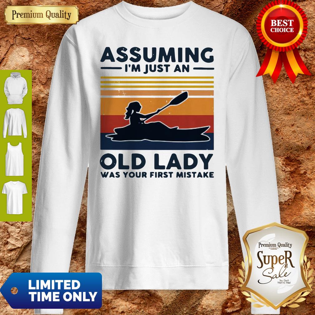 Awesome Rowing Assuming I’m Just An Old Lady Was Your First Mistake Vintage Shirt - Image 5