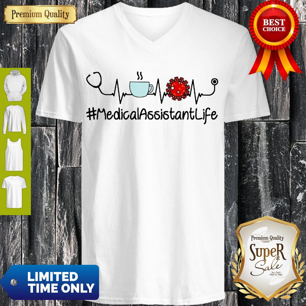 Top Heartbeat Coffee And Coronavirus MedicalAssistantLife Shirt - Image 3