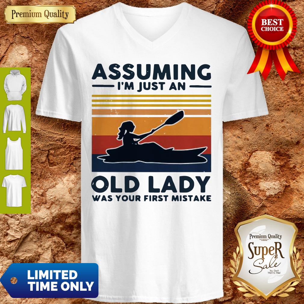 Awesome Rowing Assuming I’m Just An Old Lady Was Your First Mistake Vintage Shirt - Image 3