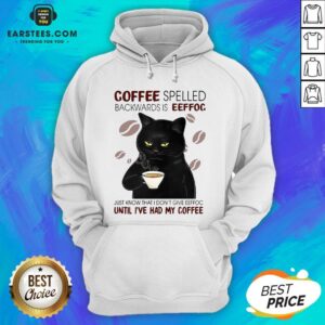 Alternative view of Awesome Coffee Spelled Backwards Is Eeffoc Just Know That I Don’t Give Eeffoc Until I’ve Had My Coffee Cat Shirt
