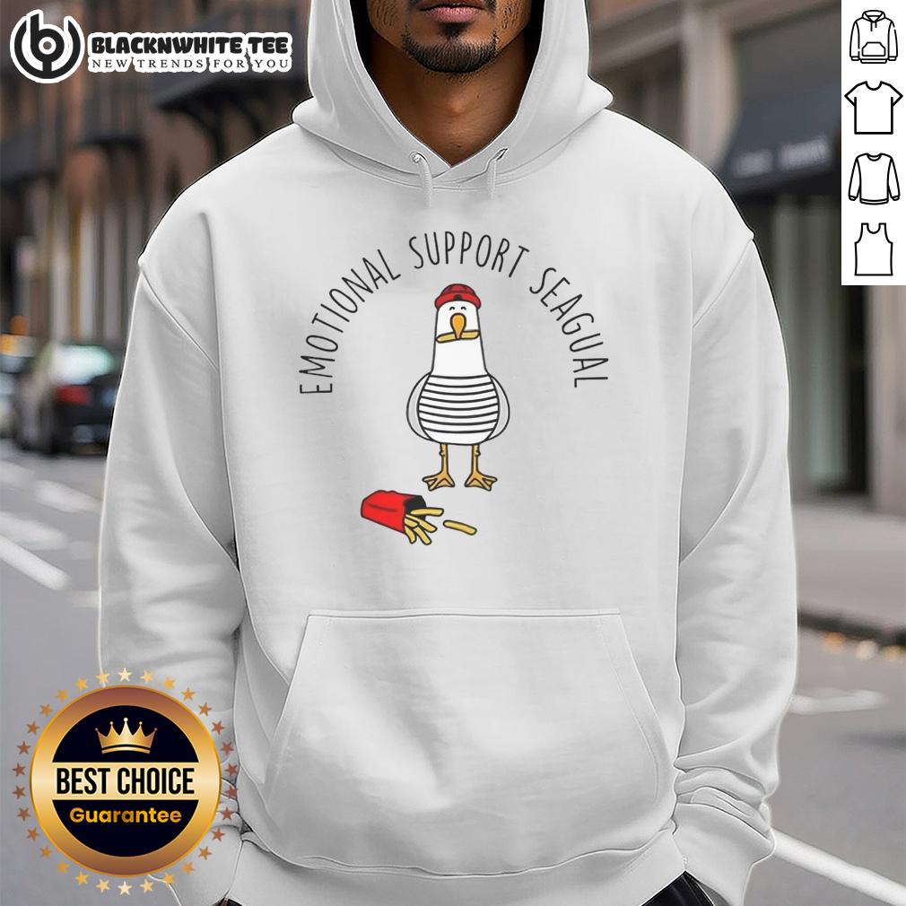 Pretty Emotional Support Seagull French Fries T-Shirt - Image 2