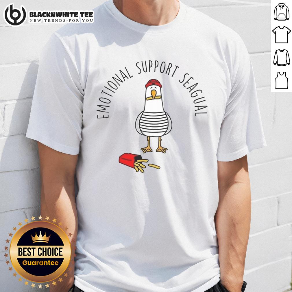 Pretty Emotional Support Seagull French Fries T-Shirt