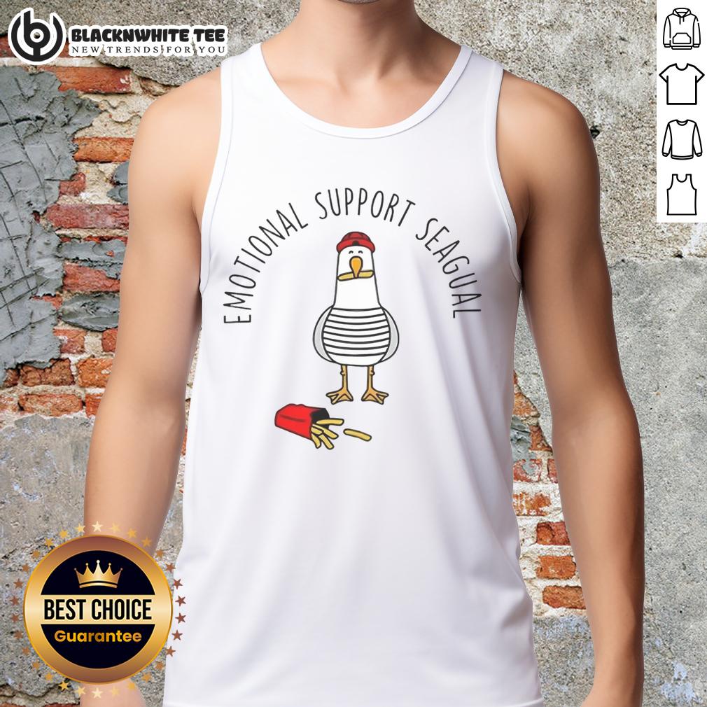 Pretty Emotional Support Seagull French Fries T-Shirt - Image 4