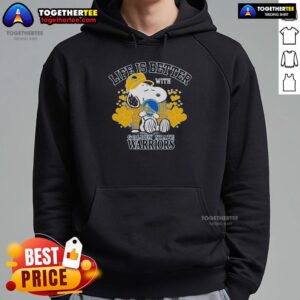 Alternative view of Pretty Snoopy Holding Golden State Warriors Logo Life Is Better With Golden State Warriors T-Shirt