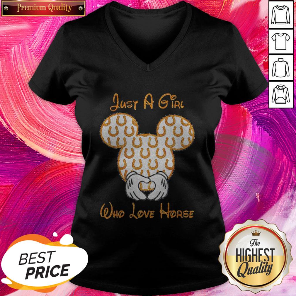 Attractive Mickey Mouse Just A Girl Who Love Horse Shirt - Image 2