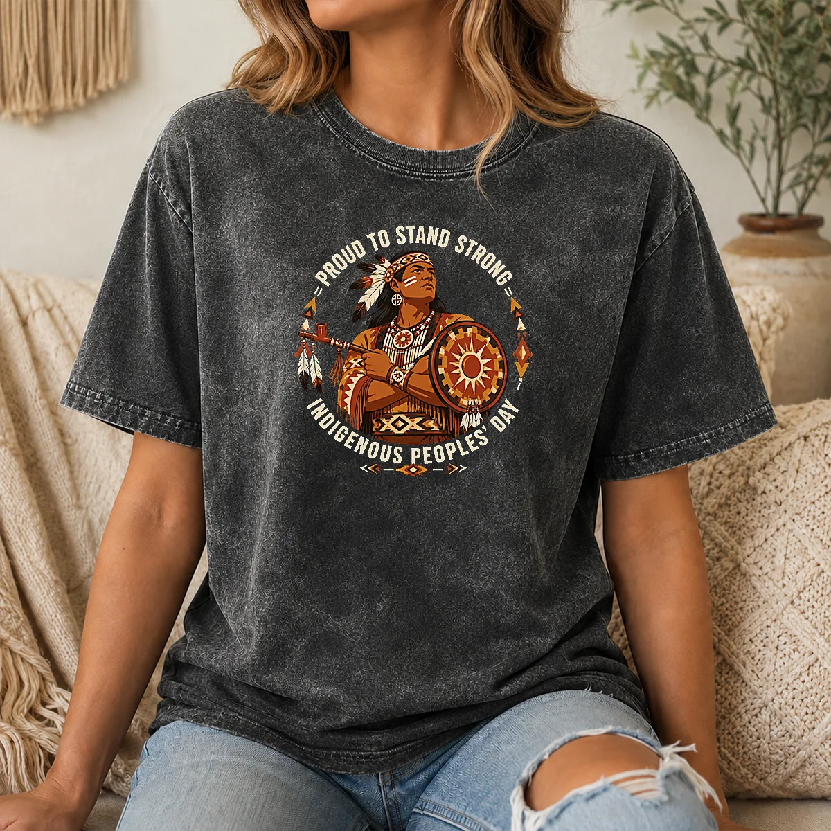 Official Good Indigenous Peoples Day Pride Warrior Vector (2) Shirt - Image 8
