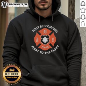 Alternative view of Awesome Detroit Tigers X First Responders First To The Fight Night 2026 T-Shirt