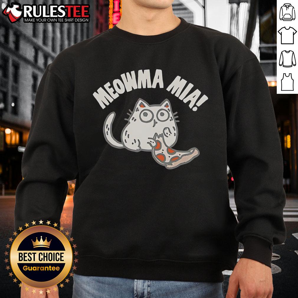 Cute Meowma Mia Pizza T-Shirt - Image 5