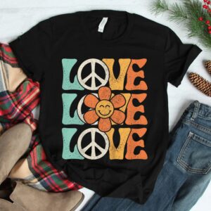 Peace Sign Love 60s 70s Costume 70 Theme Party Groovy Hippie Shirt