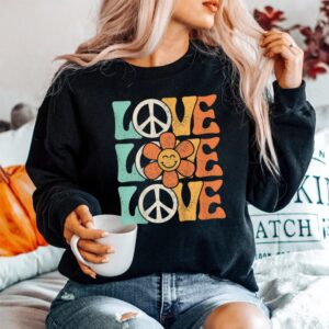 Alternative view of Peace Sign Love 60s 70s Costume 70 Theme Party Groovy Hippie Shirt