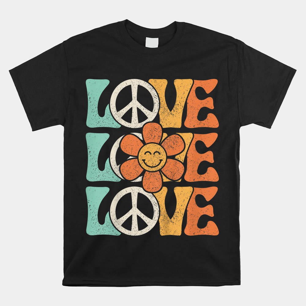 Peace Sign Love 60s 70s Costume 70 Theme Party Groovy Hippie Shirt - Image 4
