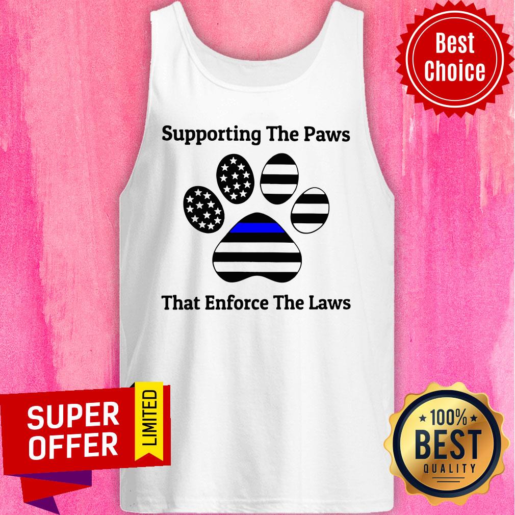 Supporting The Paws That Enforce The Laws American Flag Shirt - Image 3