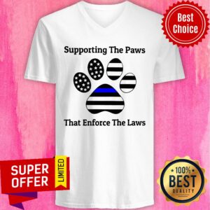 Alternative view of Supporting The Paws That Enforce The Laws American Flag Shirt