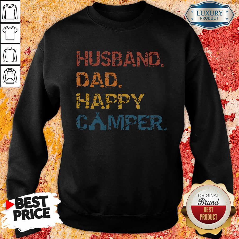 Husband Dad Happy Camper Vintage Shirt - Image 3