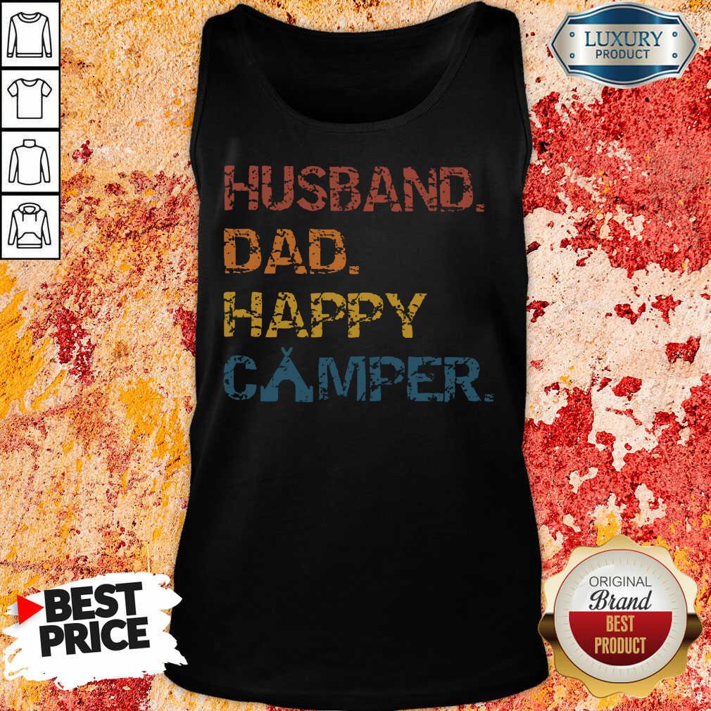 Husband Dad Happy Camper Vintage Shirt - Image 2