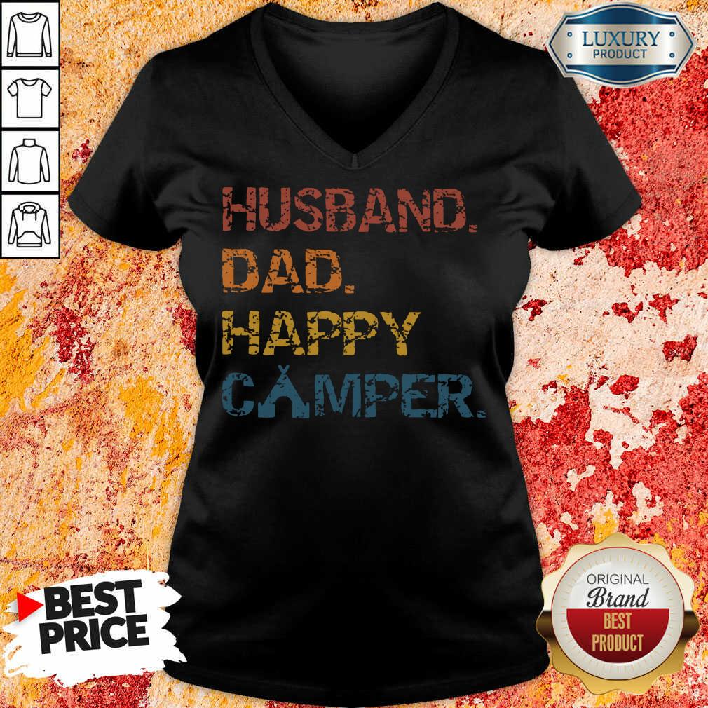 Husband Dad Happy Camper Vintage Shirt - Image 5