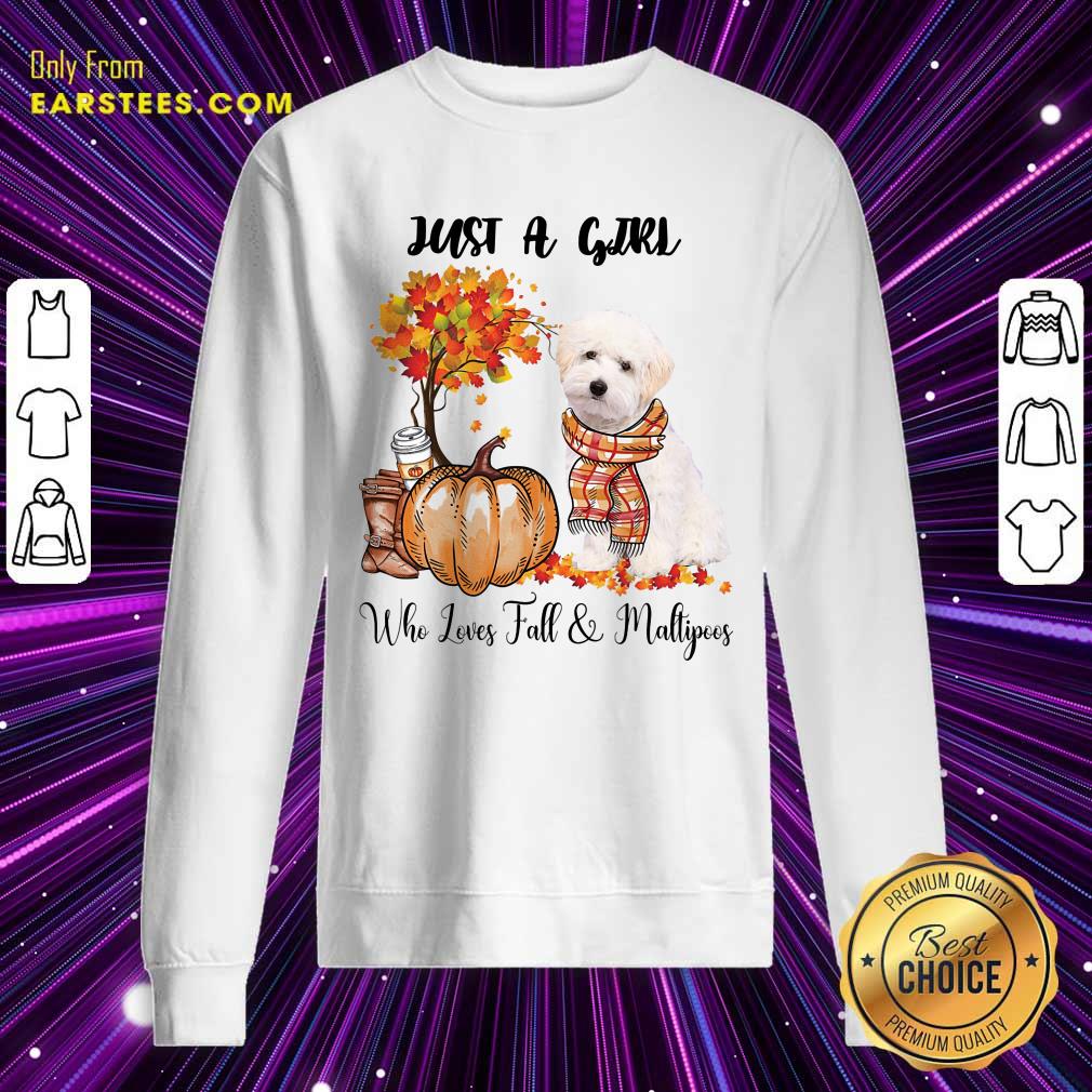 Just A Girl Who Loves Fall And Maltipoo Shirt - Image 3