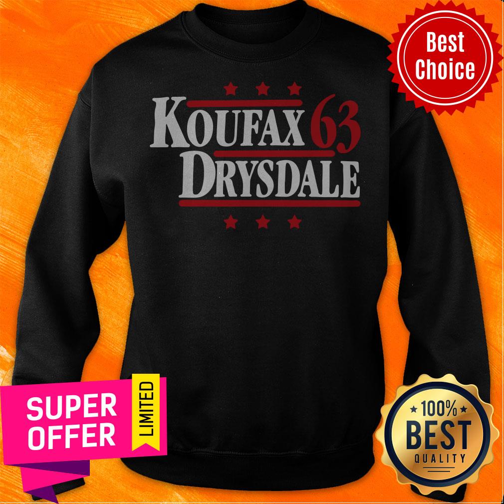 Koufax Drysdale 63 Los Angeles Dodgers Baseball Legends Political Campaign Parody Shirt - Image 3