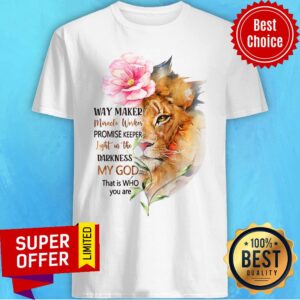 Waymaker Lion Face Mirale Promise Keeper Darkness My God Shirt