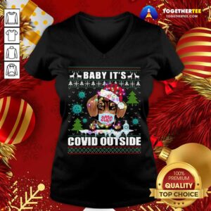 Alternative view of Nice Face Mask 2020 Baby It’s Covid Outside Ugly Christmas Shirt