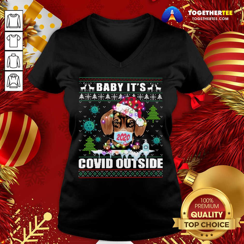 Nice Face Mask 2020 Baby It’s Covid Outside Ugly Christmas Shirt - Image 2