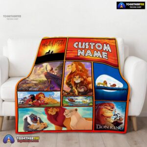 Alternative view of Official Disney Simba Mufasa Timon Pumbaa The Lion King Collage Blanket Fleece Customized Blanket