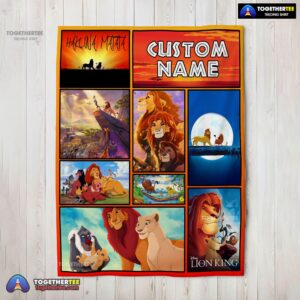 Official Disney Simba Mufasa Timon Pumbaa The Lion King Collage Blanket Fleece Customized Blanket