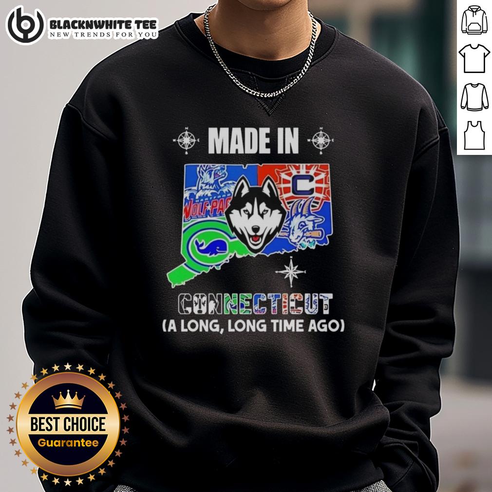 Good Made In Connecticut A Long Long Time Ago State Mashup Logo Teams T-Shirt - Image 5