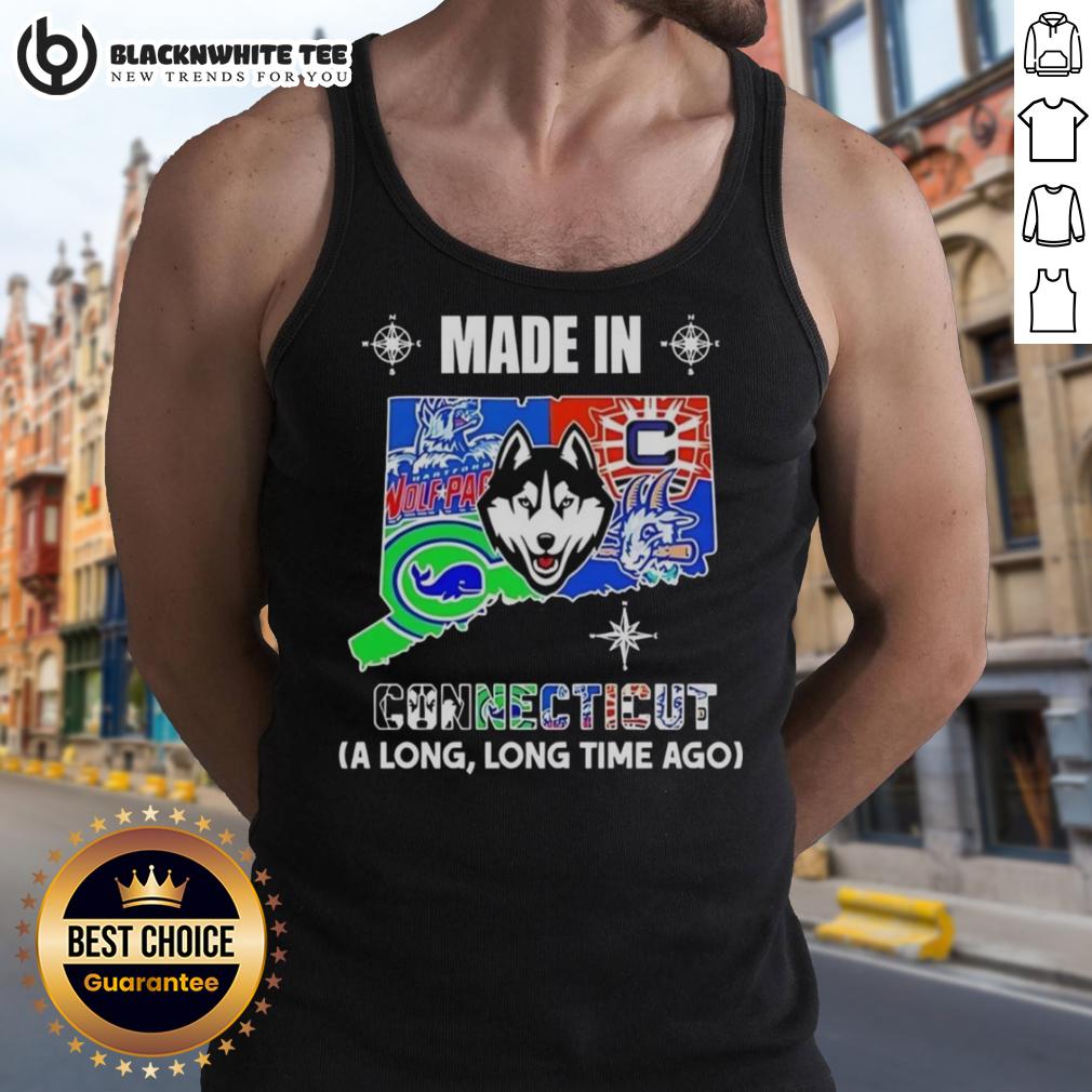 Good Made In Connecticut A Long Long Time Ago State Mashup Logo Teams T-Shirt - Image 4