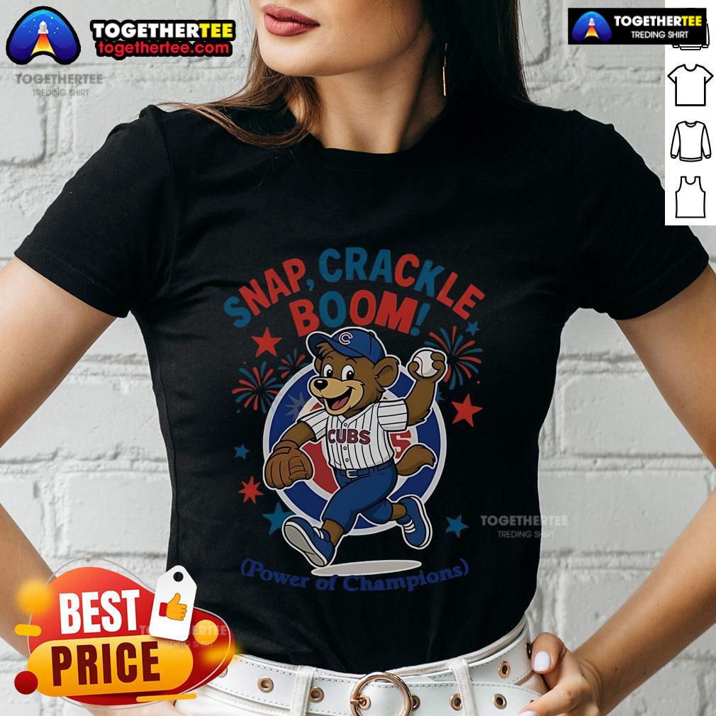 Original Chicago Cubs Snap Crackle Boom Power Of Champions Indepencence Day T-Shirt - Image 3