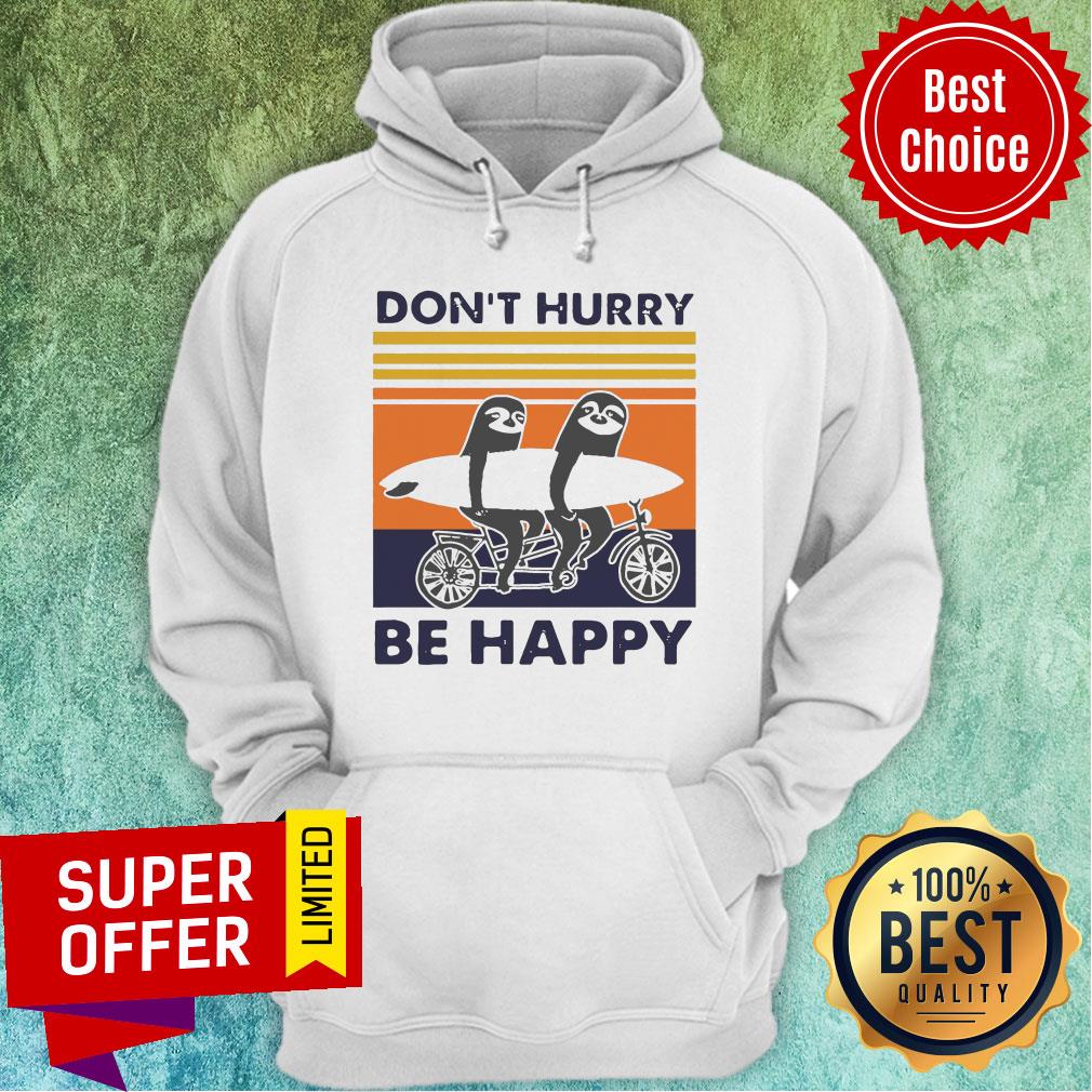 Nice Vintage Retro Don’t Hurry Be Happy Penguin Shirt - Image 3