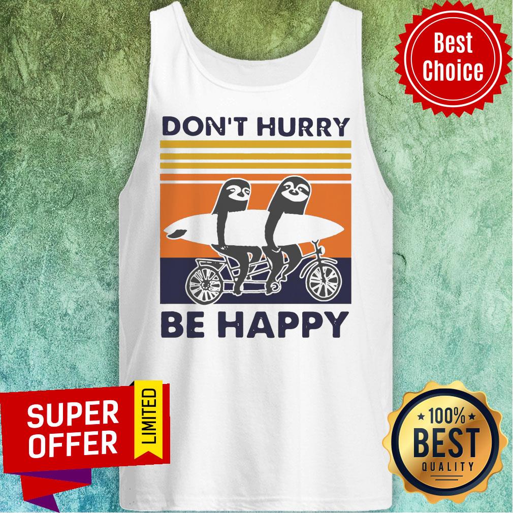Nice Vintage Retro Don’t Hurry Be Happy Penguin Shirt - Image 5