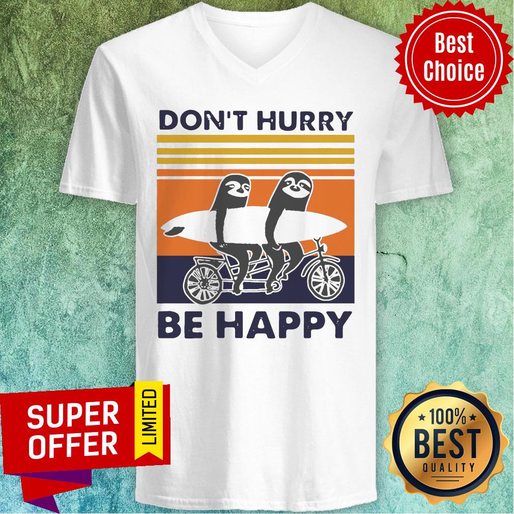 Nice Vintage Retro Don’t Hurry Be Happy Penguin Shirt - Image 4