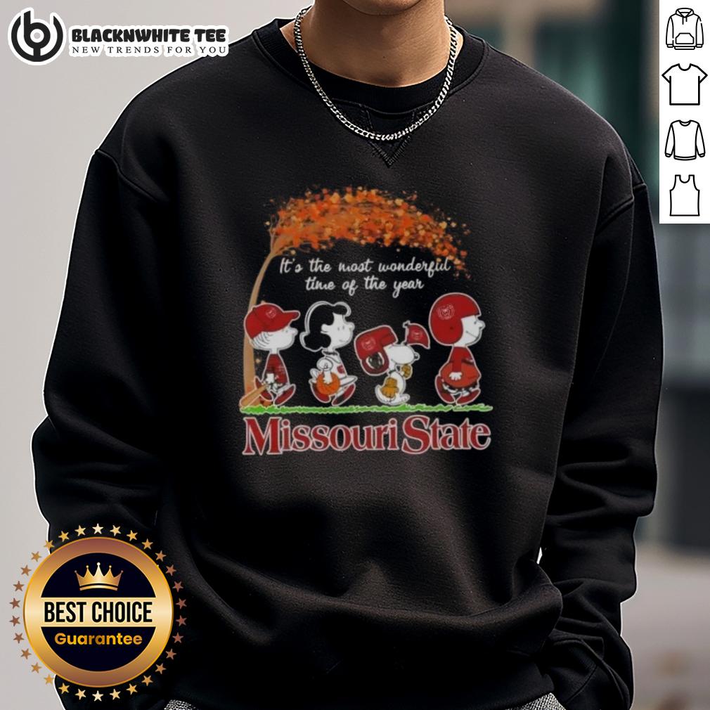 Good Peanuts Snoopy And Friends It's The Most Wonderful Time Of The Year Missouri State T-Shirt - Image 5