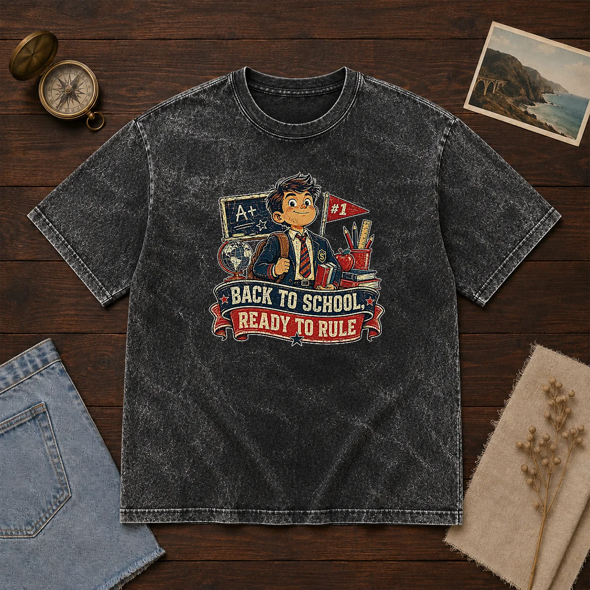 Pretty Back To School Proud Student Retro Distressed Shirt - Image 8