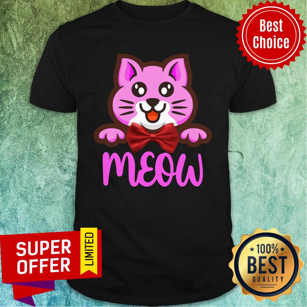 Cute Cat Meow Bow Shirt