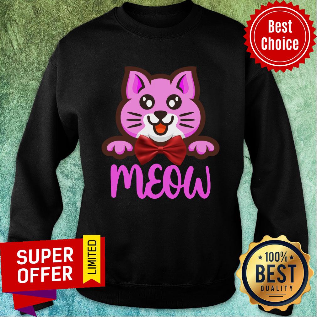 Cute Cat Meow Bow Shirt - Image 5