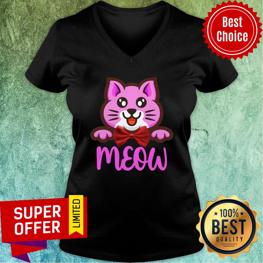 Cute Cat Meow Bow Shirt - Image 3