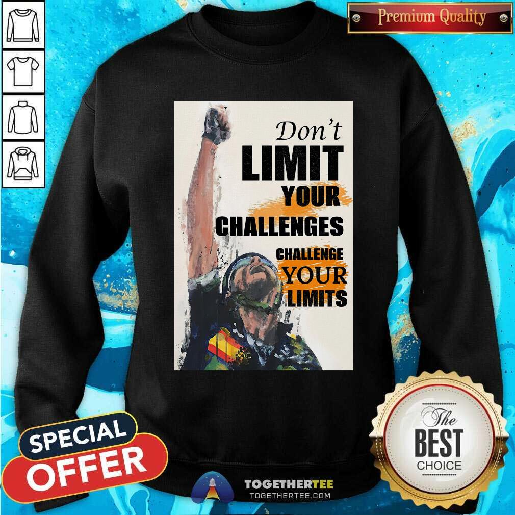 Cycling Do Not Limit Your Challenge Your Limits Poster Shirt - Image 2