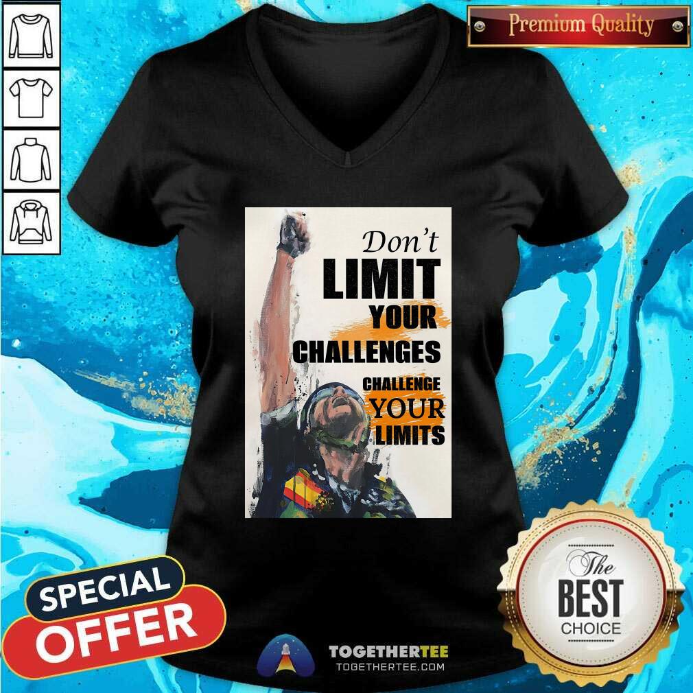 Cycling Do Not Limit Your Challenge Your Limits Poster Shirt - Image 3